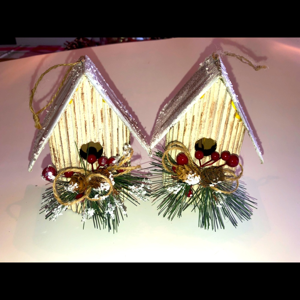 Birdhouse Christmas ornaments